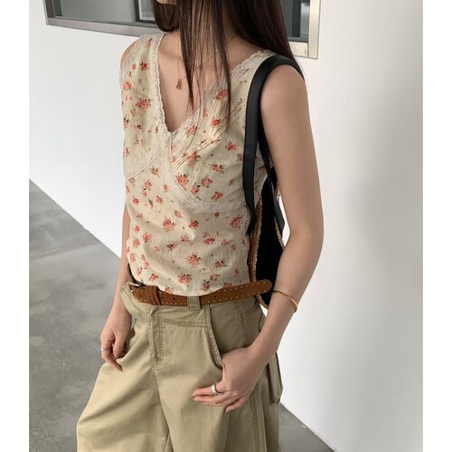 SYMBOL㊣韩国直邮实拍女装新款推荐26春夏热卖吊带背心花朵