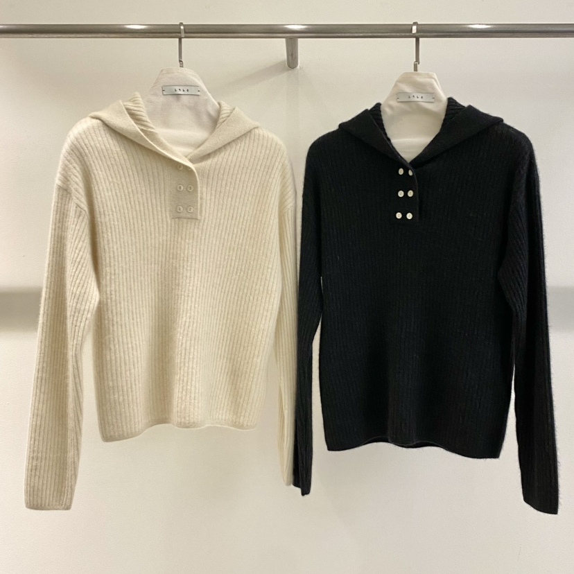 1968/YEOUYA韩国直邮㊣女士新品25秋冬热卖针织衫双排扣连帽