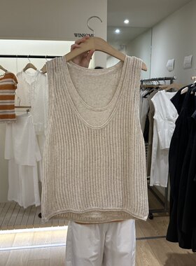 WINSOME㊣韩国直邮实拍女装新品人气热卖推荐套装针织无袖披肩