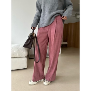 ot东大门㊣直邮女装 休闲裤 新款 人气推荐 灯芯绒抓绒 时尚 KIND