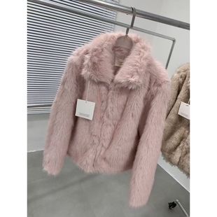 J CRANE韩国直邮㊣女士新品休闲25秋冬时尚推荐短款大衣毛绒