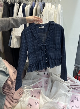 RIVEROOM韩国代购㊣女士新品25秋冬真品人气推荐时尚热卖衬衫