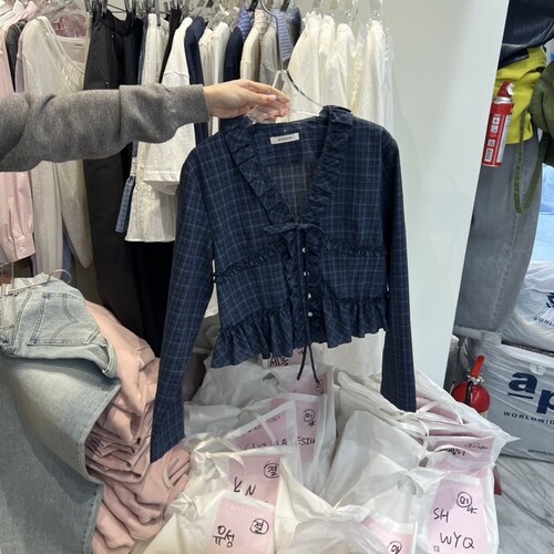 RIVEROOM韩国代购㊣女士新品25秋冬真品人气推荐时尚热卖衬衫