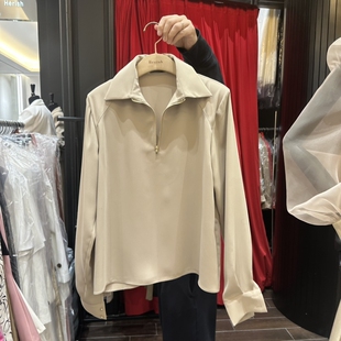HERISH-HAUTE㊣韩国直邮实拍女装新品26春夏人气热卖衬衫拉链