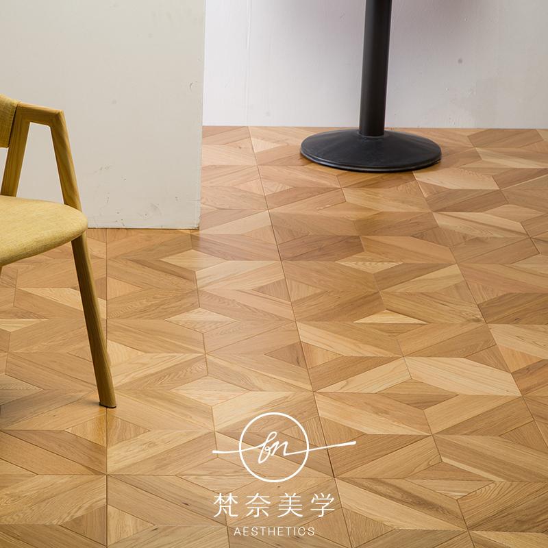 黑胡桃藝術(shù)拼花實(shí)木多層橡木地板中古風(fēng)亞花梨橡木榆木地暖柚木
