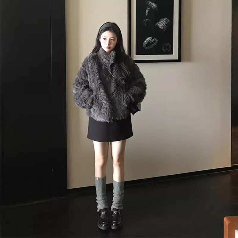 小个子立领皮毛一体外套