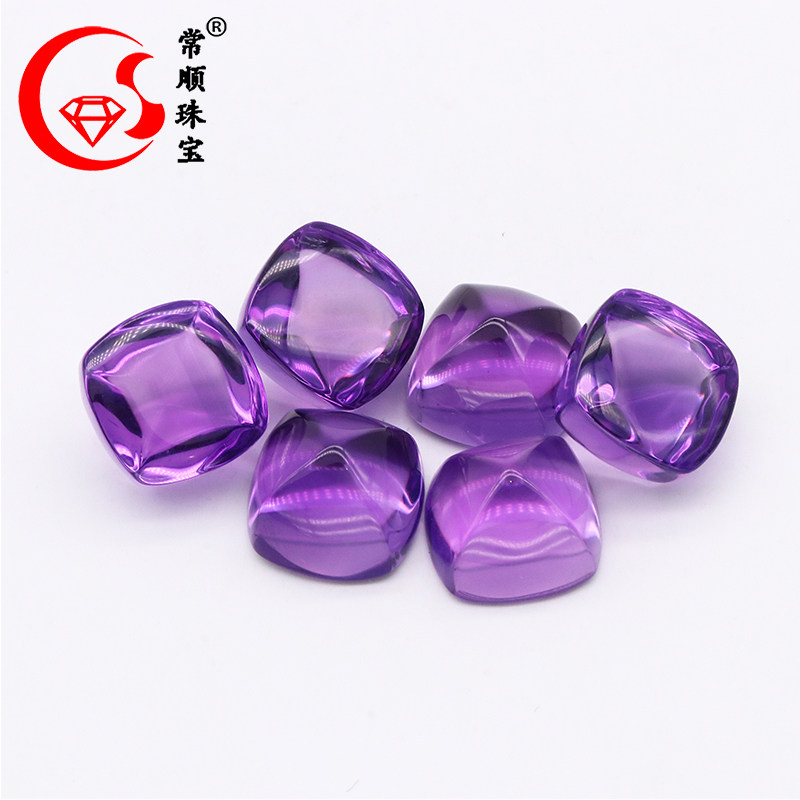 天然紫水晶糖塔戒面裸石干净无黑点K金首饰镶嵌配石厂家批发直销