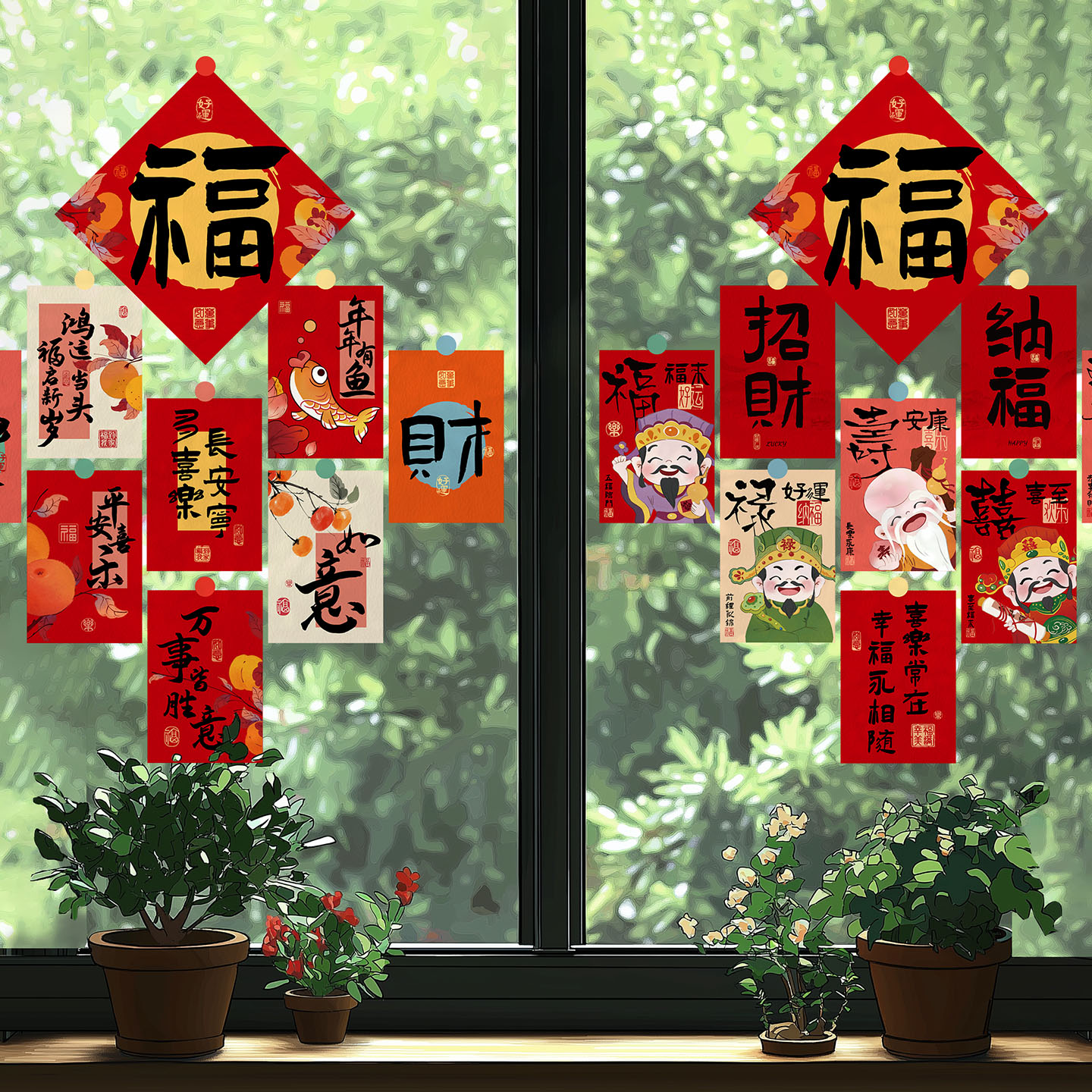 2026新年装饰窗花玻璃贴