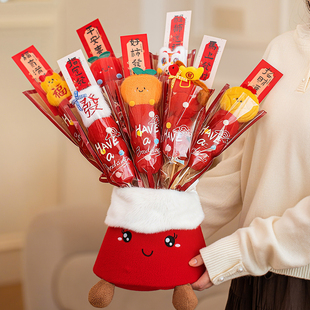 毛绒糖葫芦摆件2026马年春节新年创意装 旦氛围喜庆小礼物 饰品元