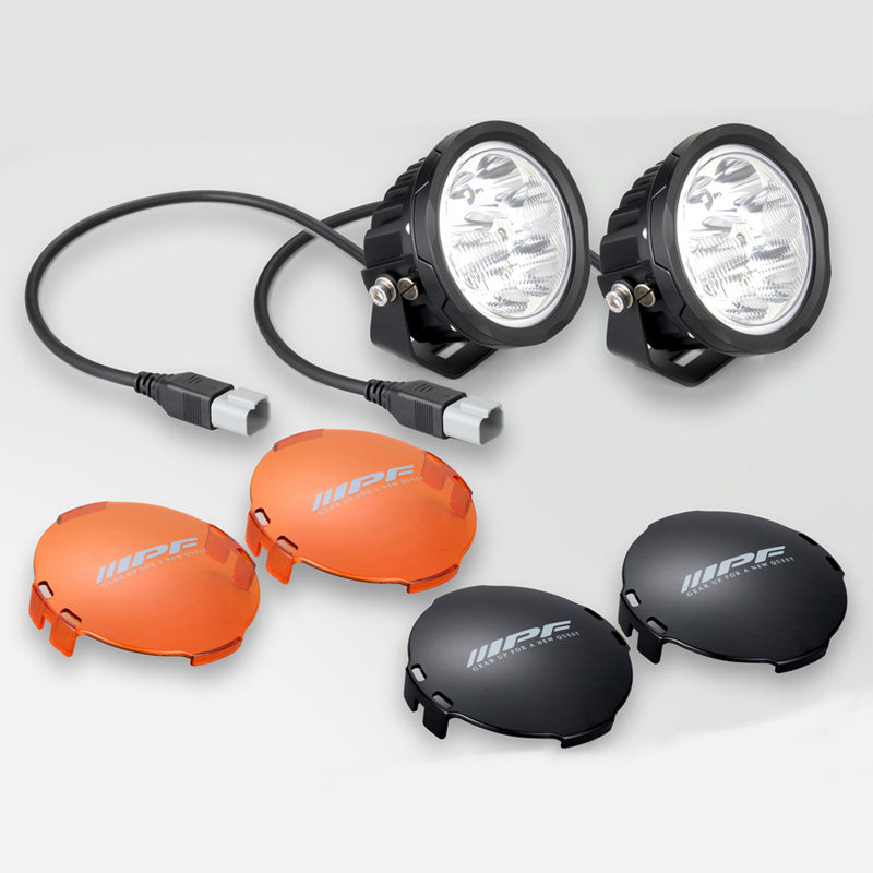 日本进口IPF射灯LED全地形光4英寸圆形标配黑色和琥珀色灯罩S-990