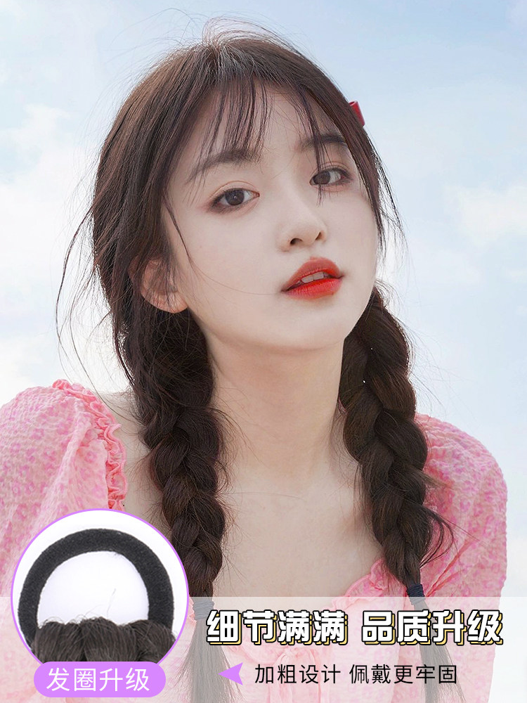 假发辫子女马尾俏皮可爱双马尾辫网红辣妹k专属麻花辫自假然马尾
