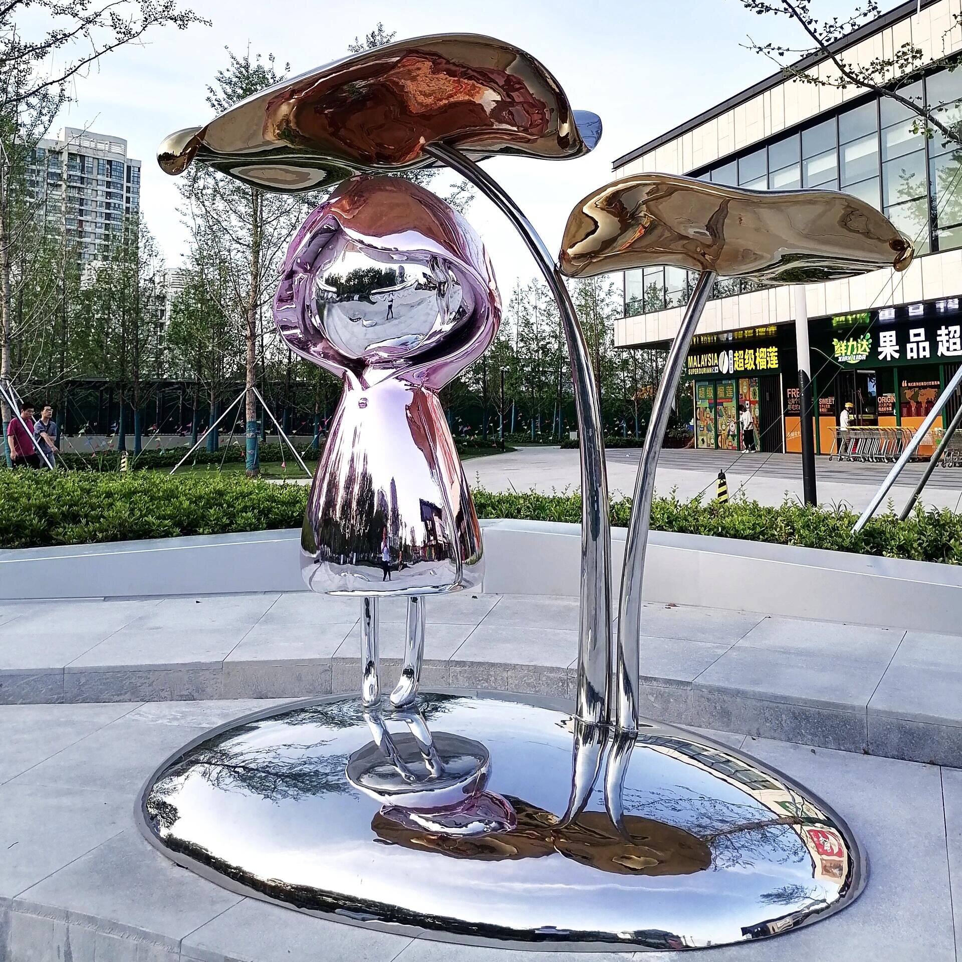 玻璃钢不锈钢创意雕塑大摆件定制