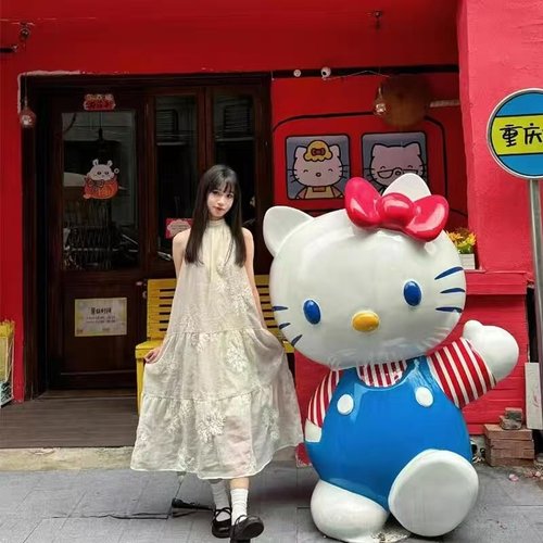 玻璃钢HelloKitty泡沫雕塑定制