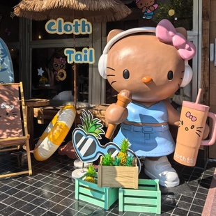 玻璃钢雕塑定制helloKitty大摆件户外商业活动打卡拍照可爱雕塑