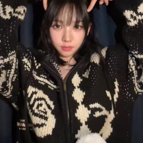 100%山羊绒开衫女加厚连帽费尔岛26秋冬新款提花拼色针织毛衣外套