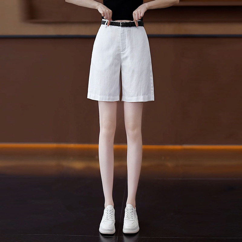 天丝亚麻A字休闲短裤女2026夏季透气舒适五分裤显瘦显轻薄阔腿裤