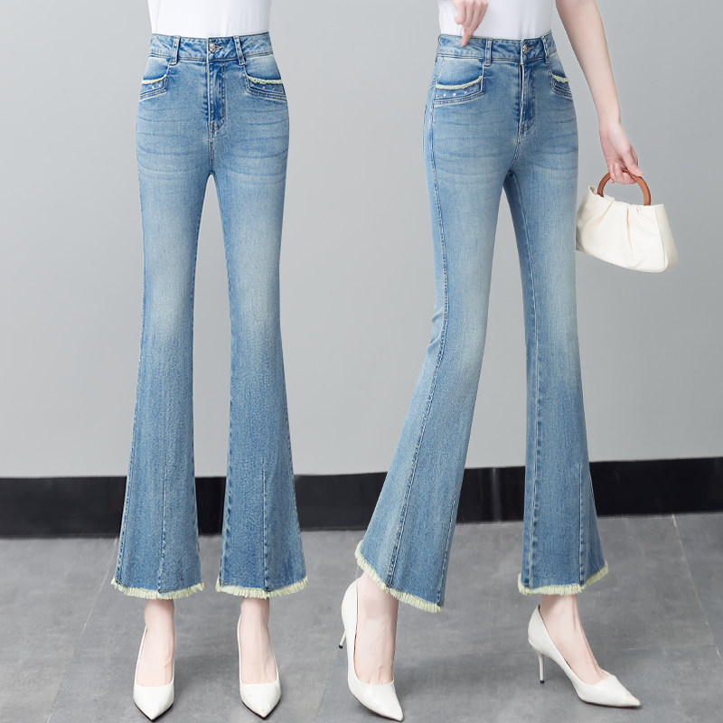 牛仔喇叭裤女高腰显瘦修身2026春秋新款休闲宽松百搭阔腿微喇裤子