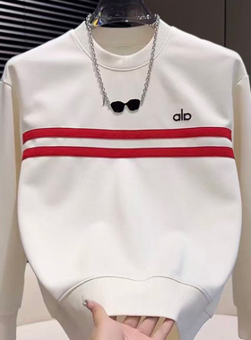 2025秋季新款时尚休闲圆领卫衣男士潮简约字母钢印上衣男52099