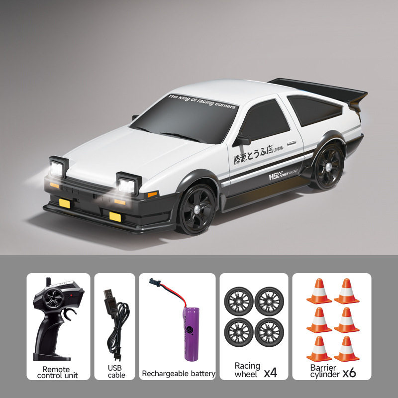 AE86 автомобиль с дистанционным управлением, полноприводный радиоуправляемый гоночный дрифт, зарядка, высокоскоростной мини-автомобиль с дистанционным управле... Изображение 1