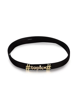 Glam Ever话题丝带项圈女  气质潮流简约黑色choker短款锁骨颈链