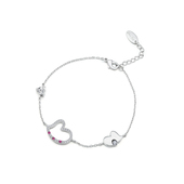 个性 Glam Ever新款 气质镀金银色三颗爱心手链镂空清新少女心饰品