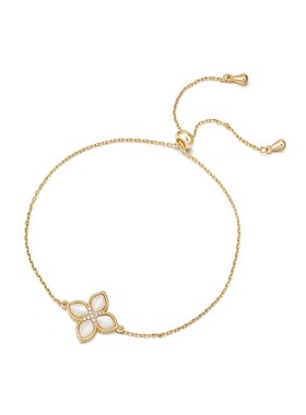 Glam Ever四叶草手链女气质时尚幸运镀18k玫瑰金贝母简约手绳