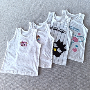 110-160码~外贸韩单夏装女童装 纯棉薄款卡通休闲背心