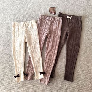 柔软弹力提花休闲打底长裤 110 女童装 外贸日单春秋款 子 130码