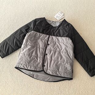 130-140码~外贸日单秋冬装男童装 轻薄夹棉按扣拼色棉服棉袄