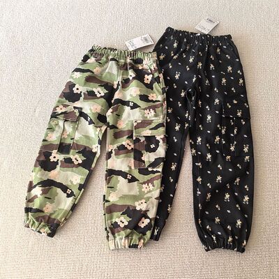 110-120码~外贸日单春秋款女童装 纯棉牛仔布工装休闲长裤