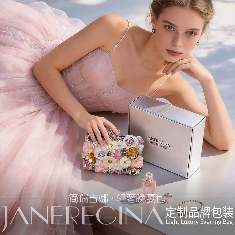JANEREGINA聚会高级感花朵晚宴包图片