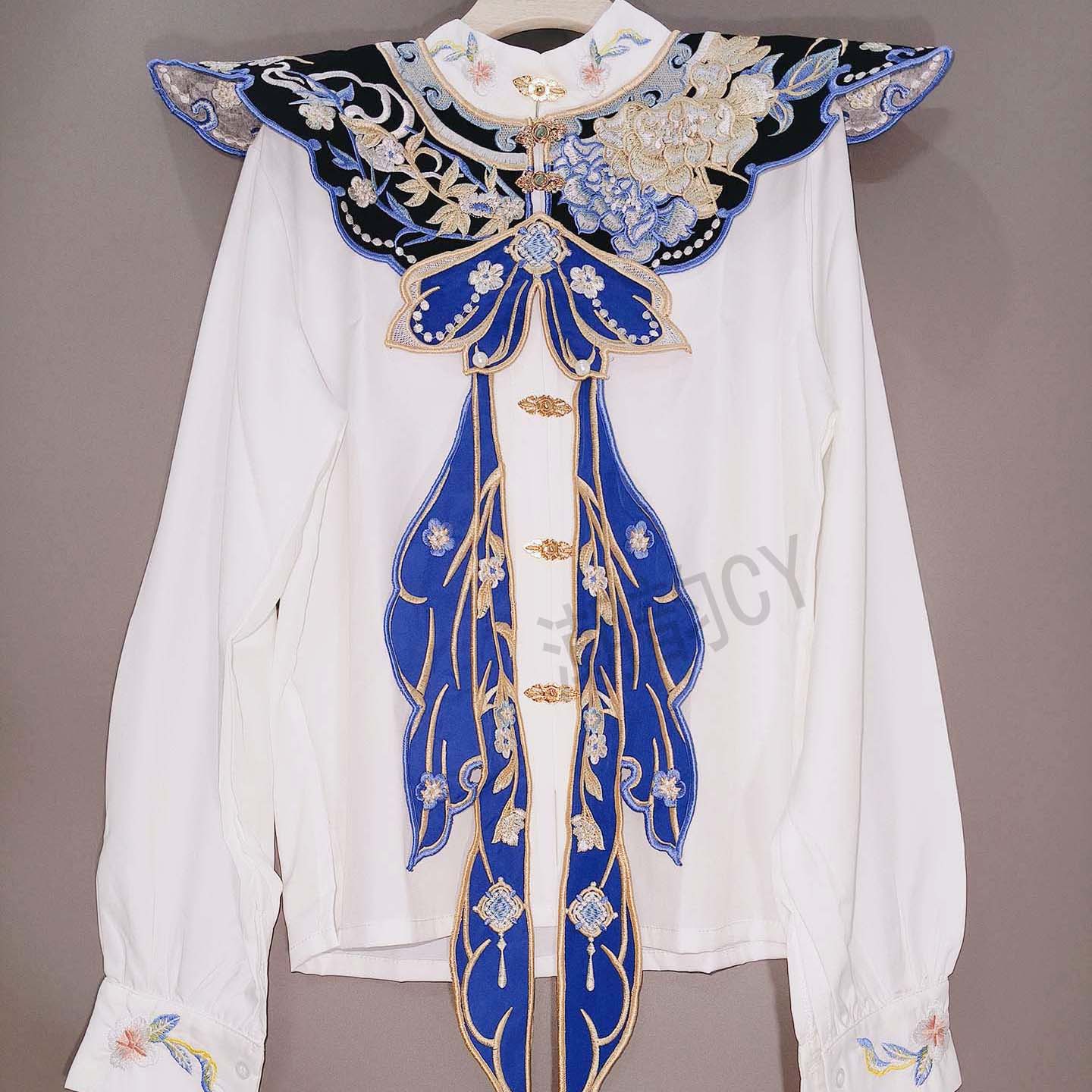 學士畢業服藍色云肩披肩