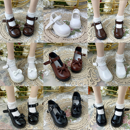 3分四分6分bjd娃鞋小红书爆款圆头哑光学院田园风制服亮皮蝴蝶结
