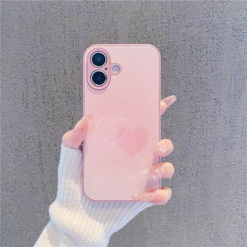 金属直边玻璃手机壳苹果16简约