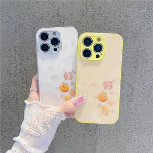 适用iPhone17/16/15promax好柿花生国风玻璃手机壳小米17/15新款华为pura80/70好运vivos50小众reno15全包壳