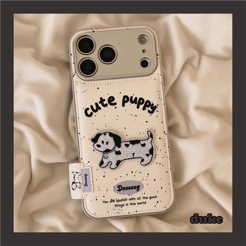 苹果17/16可爱小狗皮纹手机壳