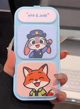 招手朱迪警官翻盖手机壳适用苹果17promax支架IPhone16/15pro情侣14/13ins风小米17promax新款华为pura70软壳