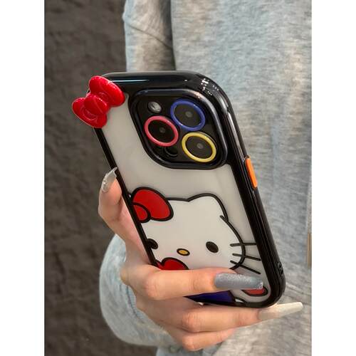 卡通蝴蝶结小猫全包手机壳