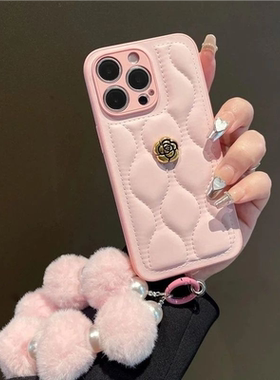 高级感羽绒服立体山茶花适用iPhone../1617promax手机新款小米17/15全包华为pura80/70个性vivos30/Reno14软