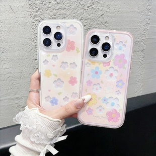 适用iPhone17/16promaxins风彩色花朵情侣手机壳小米17Pro高级感华为nova15小众红米K90防摔vivoX300/Reno15