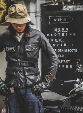 AddictClothesWAXED COTTON BMC JACKET日产英式油蜡四袋机车夹克