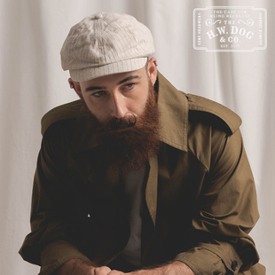 H.W.DOG NP日产复古条纹麻毛混纺报童帽狩猎帽学生帽hwdog STRIPE