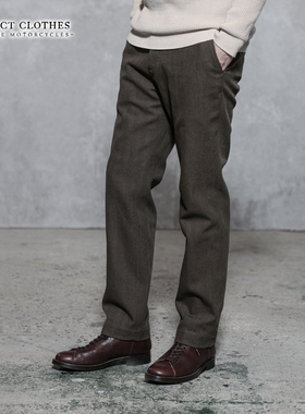 Addict ACV-TR01日产复古人字纹羊毛呢英伦工装休闲裤修身秋冬男