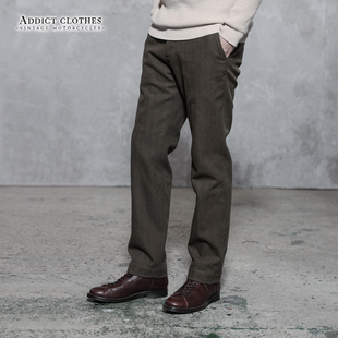 修身 Addict 休闲裤 TR01日产复古人字纹羊毛呢英伦工装 秋冬男 ACV
