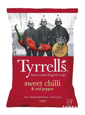 香港代购 进口英国TYRRELLS泰瑞 甜红胡椒/黑松露味薯片零食150g