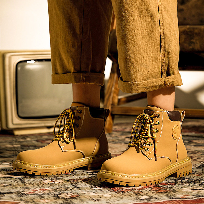 2025新款特大码男鞋45加宽大脚大黄靴46加大马丁靴47英伦风皮靴48,流行男鞋,马丁靴,淘宝优惠券,粉丝福利购,淘宝优惠卷