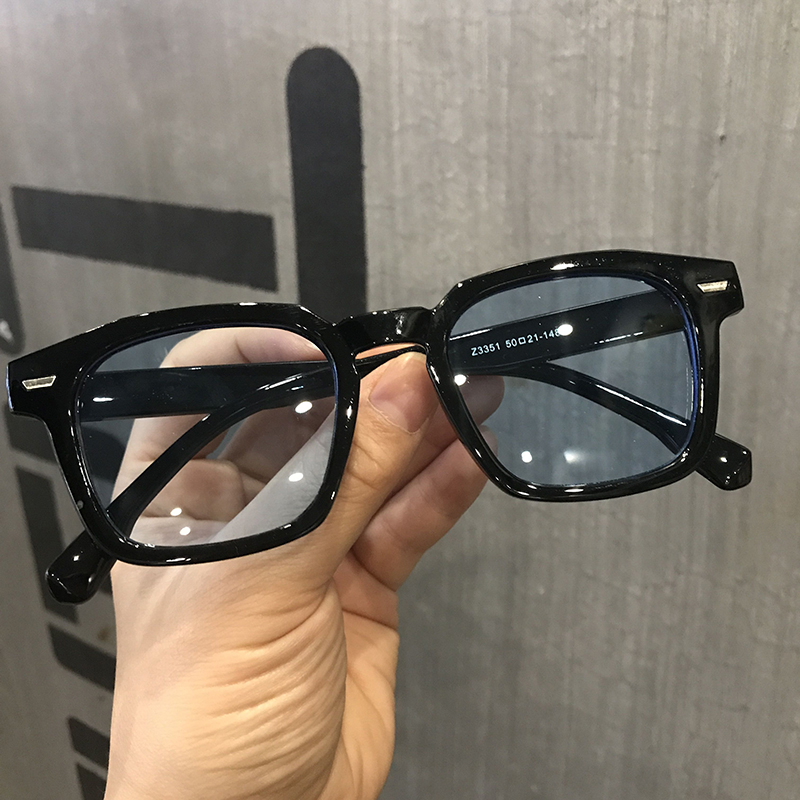 韩版新款男士简约方形小框墨镜原宿复古海洋片彩色拍照太阳镜女潮