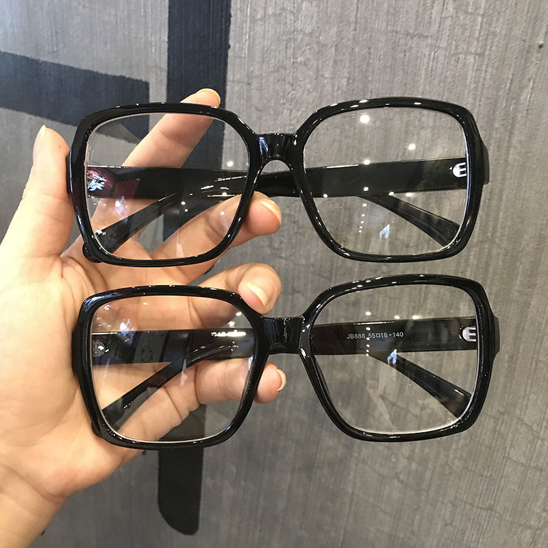 2019新韩版潮网红大粗框方形黑色眼镜框架女大圆脸显瘦近视眼镜架