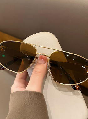 个性金属太阳镜女高级感复古法式