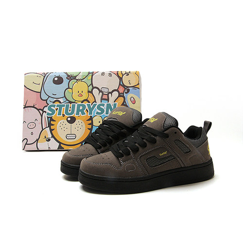 STURYSN深灰黑复古厚底面包鞋